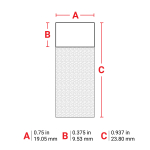 Brady THT-56-427-5-SC Self-Laminating Vinyl Wrap Around Labels for 1" Small Core Printers - 0.937" x 0.75", White, Clear (4)