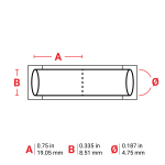 Brady PS-187-150-WT-2 PermaSleeve Heat Shrink Wire and Cable Labels, 3/16" Dia, for 3" Core Printers - 0.75", White, Single-Sided (4)