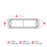 Brady PS-500-150-OR-2 PermaSleeve Heat Shrink Wire and Cable Labels, 1/2" Dia, for 3" Core Printers - 0.75", Orange, Single-Sided (4)
