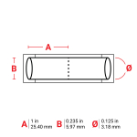 Brady 2HX-125-2-OR-2 3" Core PermaSleeve Heatex Polyolefin 20 to 16 Gauge Wire Marking Sleeves, Orange (4)