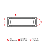 Brady PS-187-2-RD-S-2 PermaSleeve Heat Shrink Wire and Cable Labels, 3/16" Dia, for 3" Core Printers - 1", Red, Single-Sided (4)