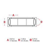 Brady HX-750-2-WT-3 3" Core PermaSleeve Heatex Polyolefin 2 to 4/0 Gauge Wire Marking Sleeves, White (4)