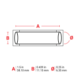 Brady PS-250-150-BK-S PermaSleeve Heat Shrink Wire and Cable Labels, 1/4" Dia, for 3" Core Printers - 1.5", Black, Single-Sided (4)