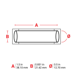 Brady PS-500-150-GY-S PermaSleeve Heat Shrink Wire and Cable Labels, 1/2" Dia, for 3" Core Printers - 1.5", Gray, Single-Sided (4)