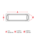 Brady B33D-94-2-342BK PermaSleeve Heat Shrink Wire and Cable Labels, Double-sided, for B33 Printers - 0.094" Dia x 2", Black (4)