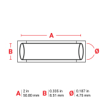 Brady 3PS-187-2-WT-SC PermaSleeve Heat Shrink Wire and Cable Labels, 3/16" Dia, for 1" Small Core Printers - 2", White (4)