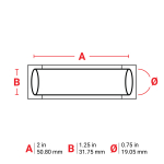 Brady 3PS-750-2-RD-S PermaSleeve Heat Shrink Wire and Cable Labels, 3/4" Dia, for 3" Core Printers - 2", Red, Double-Sided (4)