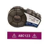 Brady M21-750-595-PL All Weather Permanent Adhesive Vinyl Label Tape with Ribbon for M210, M211, BMP21-PLUS Printers - 0.75", White on Purple (0)