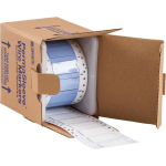 Brady PS-500-2-WT-S-4 PermaSleeve Heat Shrink Wire and Cable Labels, 1/2" Dia, for 3" Core Printers - 0.5", White, Single-Sided (0)