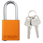 Brady SDAL-ORG-38ST-KD Aluminum Safety Lockout Padlock - Keyed Different, Orange, Steel Shackle (0)