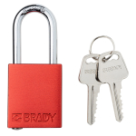 Brady SDAL-RED-38ST-KD Aluminum Safety Lockout Padlock - Keyed Different, Red, Steel Shackle (0)