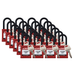 Brady SDPL-RED-38PL-KA24 Nylon Safety Lockout Padlocks - Keyed Alike, Red, Plastic Shackle (0)