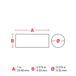 Brady THT-163-499-3 Aggressive Adhesive Multi-Purpose Nylon Labels with Vial Top for 3" Core Printers - 0.375" x 1" x 0.375" Dia (2)