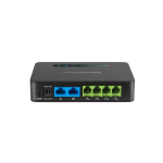Grandstream HT814 4 FXS Port 4 SIP Profiles ATA with Dual Gigabit Ports T.38 Fax Support 12V Power Adapter TLS/SRTP Encryption Black (1)