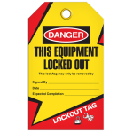 INCOM TG6000PT LOCKOUT TAG - This Equipment Locked Out, 3/8" Plain Hole (0)