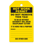 INCOM TG8020RP Inspection Tag: Hot Work Permit Do Not Remove, 3/8" Metal Grommet (1)
