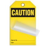 INCOM SLM102 Self Laminating Tag: CAUTION Header (Blank) (0)