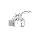 Jomar 100-132 Brass Ball Valve, 2 Piece, Full Port, Male x Female Connections, 600 WOG, Size 3/8" (1)
