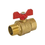 Jomar 100-132TH Brass Ball Valve, 2 Piece, Full Port, Male x Female Connections, 600 WOG with T-Handle, Size 3/8" (0)