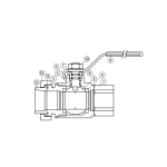 Jomar 160-107G Lead Free Brass Ball Valve, 2 Piece, Full Port, Single Union End, Size 1-1/2" (1)
