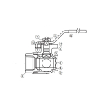 Jomar A751L-38 Direct Mount Ball Valve, Brass, 3-Way, Standard Port, 400 WOG, Size 3/8" (1)