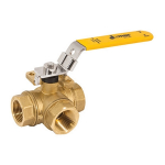 Jomar A751L-38 Direct Mount Ball Valve, Brass, 3-Way, Standard Port, 400 WOG, Size 3/8" (0)