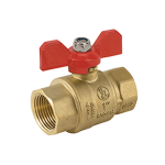 Jomar 100-101TH Brass Ball Valve, Full Port, 2 Piece, Threaded Connection, 600 WOG with T-handle, Size 1/4" (0)
