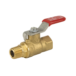 Jomar 100-299 Mini Brass Ball Valve, with Screwdriver Slot, 2 Piece, 1/4" FIP x 1/4" MIP (0)