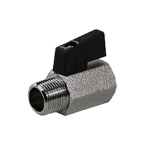 Jomar 100-441 Mini Brass Ball Valve, 1 Piece, Standard Port, 450 WOG, Size 1/4"MIP x 1/4"FIP (0)