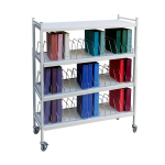 Omnimed 260009-LG 55H" X 49.75W" X 17D" Light Gray Open Style Chart Rack 45 Binder Capacity (0)