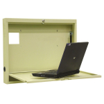 Omnimed 291449-BG 23.75"H X 30"W X 4"D Beige Turntable Laptop Wall Desk (1)
