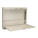Omnimed 291521-BG 23.75"H X 30"W X 4"D Beige Floating Wall Mounted Desk with Manual Push Close E-Lock (1)