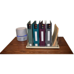 Omnimed 264003-5 7.75"H X 16.75"W X 15"D Table Top Binder & Chart Storage Rack 5 Binder Capacity (3)