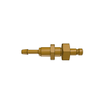 Parker 20SFTS03MXN Series 20 3 mm Straight-Through Brass Quick Coupling, European profile, ND 2.7, Panel Mount with Hose Barb Conn., Nickel Plated (1)