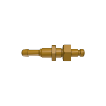 Parker 20SFTS04MXN Series 20 4 mm Straight-Through Brass Quick Coupling, European profile, ND 2.7, Panel Mount with Hose Barb Conn., Nickel Plated (1)