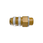 Parker 21KAAW13MPX Series 21 1/4" Brass Quick Coupling, Male, BSPP ISO 228 Parallel, European profile, ND 5, NBR Seal (1)