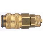 Parker 21KAKO08MPX Series 21 6x8 mm Brass Quick Coupling, European profile, ND 5, NBR Seal, with Hose Nut (0)