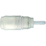 Parker 48KBTF09FVP Series 48 9 mm Double Shut-Off PVDF Quick Coupling with Parker Profile, FKM Seal, with PEEK Spring, Hose Barb Conn., Coupler Type (0)