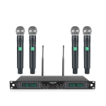 Phenyx Pro PTU-5000-4H UHF Fixed Frequency Quad Wireless Microphone System 4x PWH-5 Wireless Handheld Microphones 50Hz-18kHz 80M/260ft (0)
