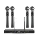 Phenyx Pro PTU-5200-4H Quad Wireless Microphone System with Frequency Hopping 4x PWH-5200 Wireless Handheld Microphones 0-300mV 90dB (0)