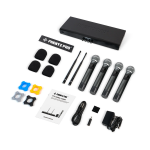 Phenyx Pro PTU-5200-4H Quad Wireless Microphone System with Frequency Hopping 4x PWH-5200 Wireless Handheld Microphones 0-300mV 90dB (4)