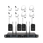 Phenyx Pro PTU-7000-4B Quad UHF Wireless Microphone System with Auto-Scan PWB-7 Bodypack Transmitter Headset 110V-240V 50/60 Hz 100dB 328ft. (0)