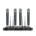 Phenyx Pro PTU-7000-4H Quad UHF Wireless Microphone System with Auto-Scan 4x PWH-7 Wireless Handheld Microphones 110V-240V 50/60 Hz 100dB 328ft. (0)