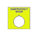 Rees 09020-004 Plastic Legend Plate, Yellow, EMERGENCY STOP (0)