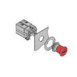 Rees 22102-212 22.5 mm Emergency Stop Push-button, Red (0)