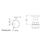 Rees 40102-222 30.5" Mushroom and Rope Pull Operator, Maintained, Red (1)