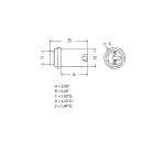 Rees 03207-001 Cylindrical Push Button with Additional Rubber Diaphragm, Black (1)