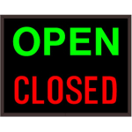 Signal-Tech 25938 PHX1418GR-100/120-277VAC OPEN | CLOSED Outdoor Blank-out LED Backlit Sign (0)