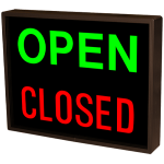 Signal-Tech 25938 PHX1418GR-100/120-277VAC OPEN | CLOSED Outdoor Blank-out LED Backlit Sign (1)