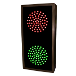 Signal-Tech 30126 TCL147RG-225/12-24VDC Indicator Dots, Double, Vertical, 4 in dia, Red - Green Outdoor Blank-out LED Direct-view Sign (1)